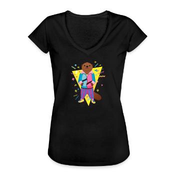 Cool 80's Otter - Frauen Vintage T-Shirt - Schwarz - Vorne