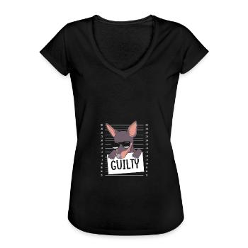Zwergpinscher - Frauen Vintage T-Shirt - Schwarz - Vorne - Danielle (179cm)