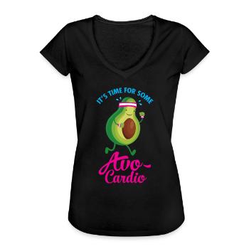 It's Time For Some Avo Cardio - Avocado Läufer - Frauen Vintage T-Shirt - Schwarz - Vorne