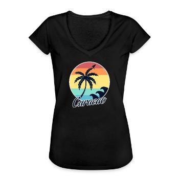 curaçao - T-shirt vintage Femme - noir - Devant - Danielle (179cm)