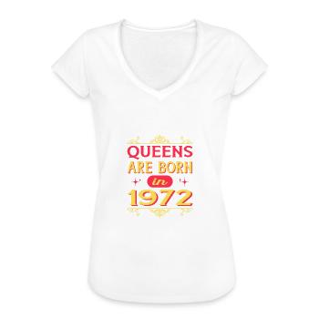 Les reines sont nées en 1972 année d’anniversaire de naissance - T-shirt vintage Femme - noir - Devant - Danielle (179cm)