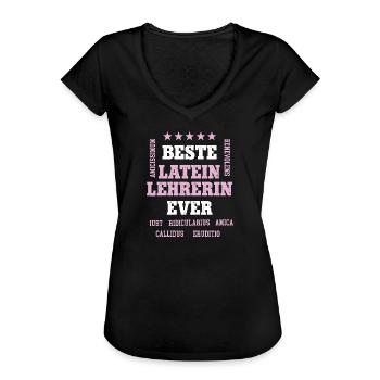Beste Lateinlehrerin Geburtstag Latein Lehrerin - Frauen Vintage T-Shirt - Schwarz - Vorne - Danielle (179cm)