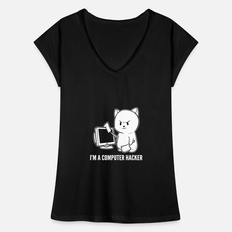 Computer-Hacker Lustiger Computer-Geek. Geschenk Frauen Vintage T-Shirt