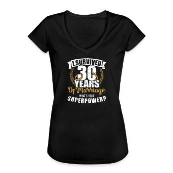 30. Hochzeitstag - Frauen Vintage T-Shirt - Schwarz - Vorne