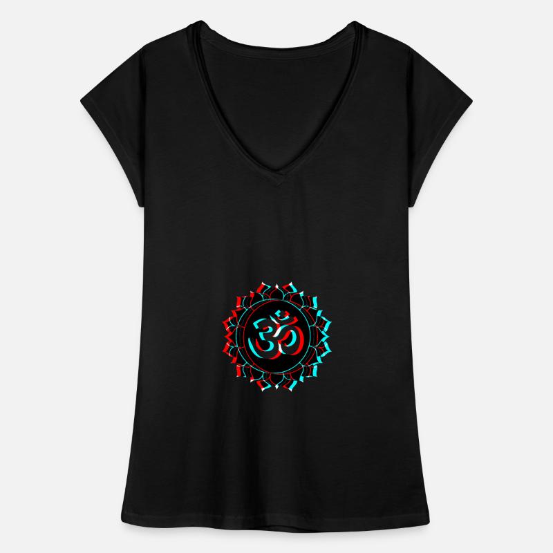 Om Goa 3d effet lettrage fleur de lotus T-shirt vintage Femme
