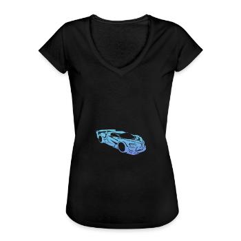 Sportscar Racecar Bugati Vision Grand Turismo - Frauen Vintage T-Shirt - Schwarz - Vorne - Danielle (179cm)
