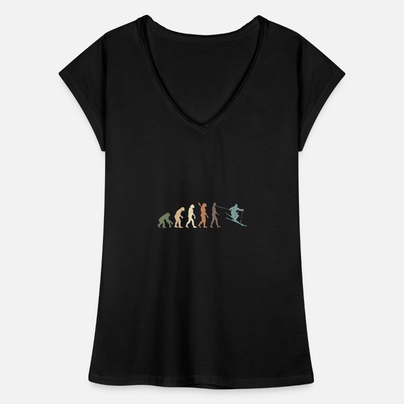 Drôle d’évolution rétro du ski masculin T-shirt vintage Femme