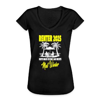 Rente Ruhestand Rentner Geschenk - Frauen Vintage T-Shirt - Schwarz - Vorne