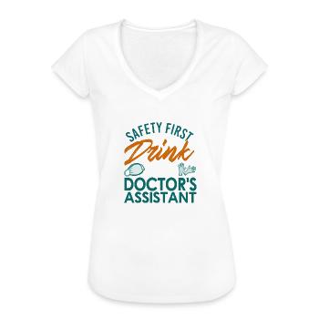 Physician Assistant - Women's Vintage T-Shirt - black - Front - Danielle (179cm)