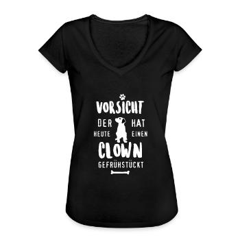 Lustiges Hunde T-Shirt, Süsser Hund, Spruch - Frauen Vintage T-Shirt - Schwarz - Vorne - Danielle (179cm)