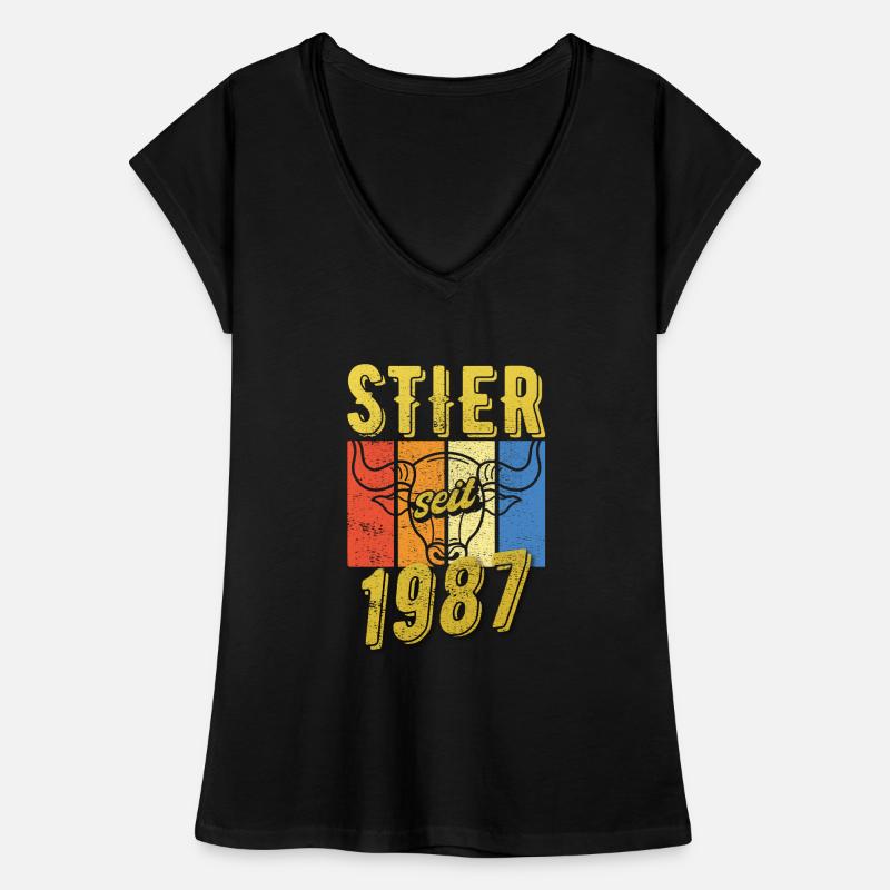 Stier 1987 Geburtstag Sternzeichen Geschenkidee Frauen Vintage T-Shirt
