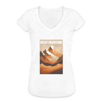 Rocky Mountains Mountains Gift - Women's Vintage T-Shirt - black - Front - Danielle (179cm)