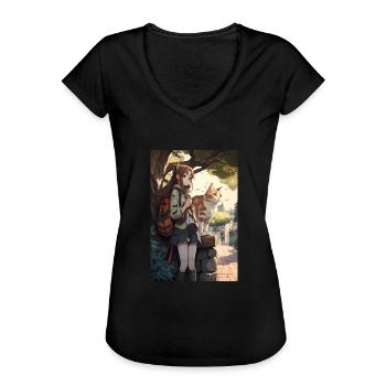 Anime Manga Cat Woman Idée cadeau - T-shirt vintage Femme - noir - Devant