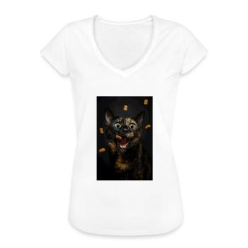 Leckerli-Angriffsmodus: Aktiviert! - Frauen Vintage T-Shirt - Schwarz - Vorne - Danielle (179cm)