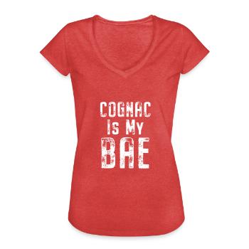 Cognac ist mein Bae Cognac Liebhaber - Frauen Vintage T-Shirt - Rot meliert - Vorne - Danielle (179cm)