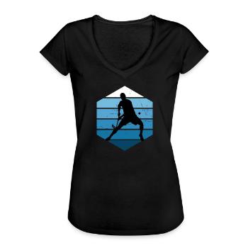 Floorball Hockey Floorball Games Women Innebandy - Women's Vintage T-Shirt - black - Front - Danielle (179cm)