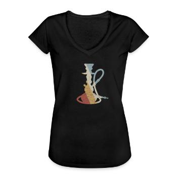 Water Pipe Retro Style Vintage - Women's Vintage T-Shirt - black - Front - Danielle (179cm)