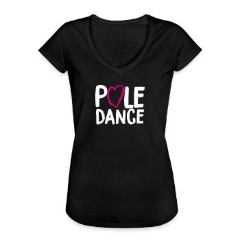 Pole Dance PoleDance Love Fitness Geschenk - Frauen Vintage T-Shirt - Schwarz - Vorne