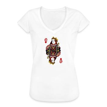 Cœur Lady Poker Card Costume d'Halloween Drôle - T-shirt vintage Femme - noir - Devant