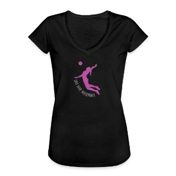 Volleyball Womens Live Love Volleyball - Women's Vintage T-Shirt - black - Front - Danielle (179cm)