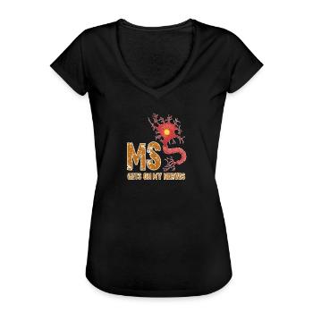 Multiple Sklerose Design - Frauen Vintage T-Shirt - Schwarz - Vorne - Danielle (179cm)