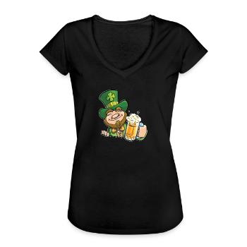 St Patricks design - T-shirt vintage Femme - noir - Devant - Danielle (179cm)