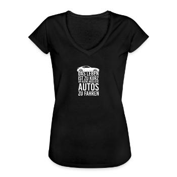 Car Auto Turbo PS V6 V8 Bastl Sprüche lustig cool - Frauen Vintage T-Shirt - Schwarz - Vorne - Danielle (179cm)