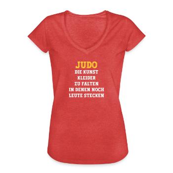 Judo die Kunst Kleider zu falten in denen noch - Frauen Vintage T-Shirt - Rot meliert - Vorne - Danielle (179cm)