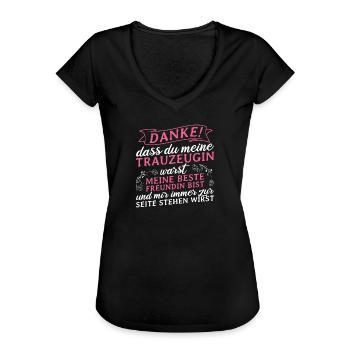 Beste Trauzeugin Beste Freundin Hochzeit Geschenk - Frauen Vintage T-Shirt - Schwarz - Vorne