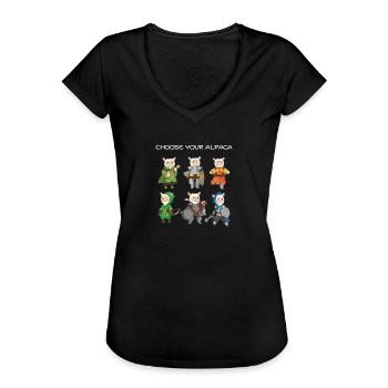 Gioco da tavolo Scegli Alpaca Llama Tabletop Gift - Maglietta vintage donna - nero - Fronte - Danielle (179cm)