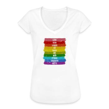 Lebe So dass die AFD was dagegen hätte Pride LGBT - Frauen Vintage T-Shirt - Schwarz - Vorne - Danielle (179cm)