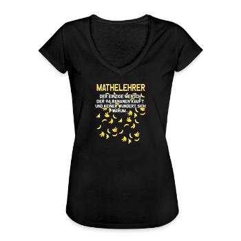 Mathelehrer Mathematik Mathe Bananen Lehramt - Frauen Vintage T-Shirt - Schwarz - Vorne - Danielle (179cm)