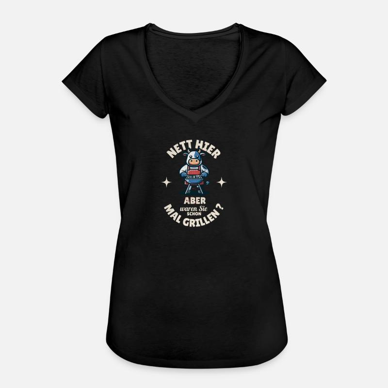 Nice, but they've been barbecuing here before - Women's Vintage T-Shirt - black