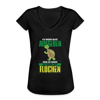 Wandern Ich werde nicht aufgeben - Frauen Vintage T-Shirt - Schwarz - Vorne - Danielle (179cm)