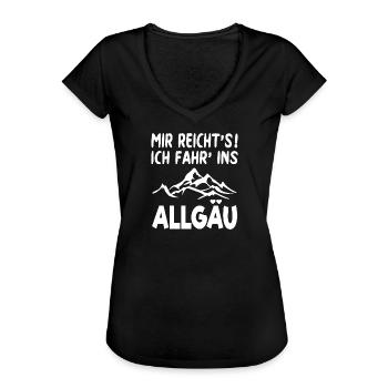 Allgäu Urlaub Wandern Berge Spruch MIR REICHT'S - Frauen Vintage T-Shirt - Schwarz - Vorne