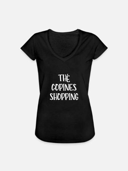 thé copines shopping - T-shirt vintage Femme - noir