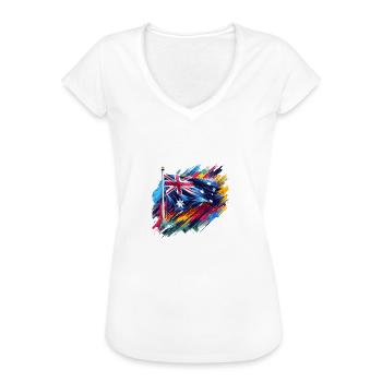 Australische Flagge in Farben - Frauen Vintage T-Shirt - Schwarz - Vorne - Danielle (179cm)