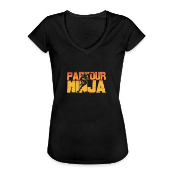 Parkour Ninja Retro Vintage Urban Lovers - Women's Vintage T-Shirt - black - Front - Danielle (179cm)