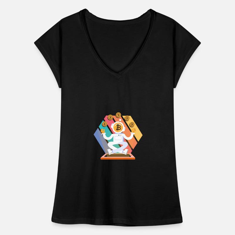 Bitcoin Robot Btc Blockchain Lovers Crypto Tr Women's Vintage T-Shirt