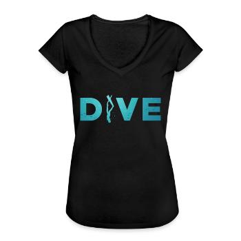 Apnée Apnée Plongée Apdiver Idée cadeau - T-shirt vintage Femme - noir - Devant - Danielle (179cm)