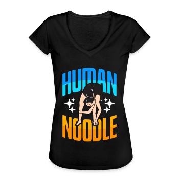Contortion Human Noodle Aerial Hoop Contortionist - Women's Vintage T-Shirt - black - Front - Danielle (179cm)
