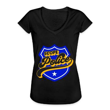 Portée de la gestion de projet Police Loves Team Manager - T-shirt vintage Femme - noir - Devant - Danielle (179cm)