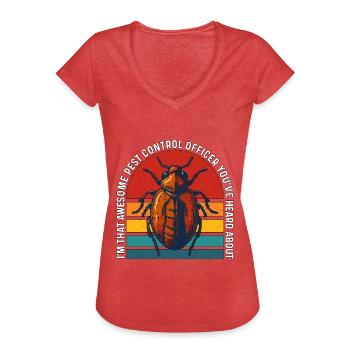 La lutte antiparasitaire, je suis ce génial insecte de pulvérisation de parasites - T-shirt vintage Femme - rouge chiné - Devant - Danielle (179cm)