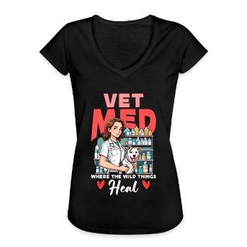 Vet Med où la pratique vétérinaire Wild Things - T-shirt vintage Femme - noir - Devant - Danielle (179cm)