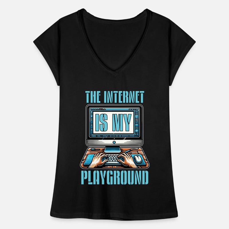 Codeur : Internet est mon terrain de jeu Développeur web T-shirt vintage Femme