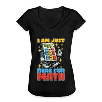 Matematiker Jeg er her bare for matematik - Dame vintage T-shirt - sort - Foran
