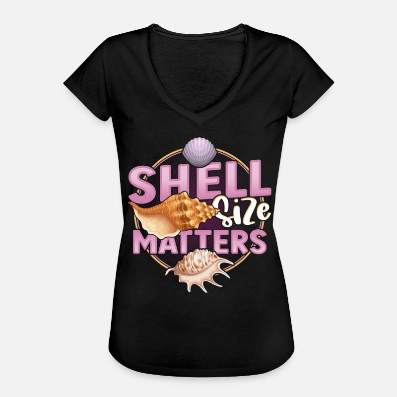 Seashell Collecting Design for an Shell Hunter - Women's Vintage T-Shirt - black