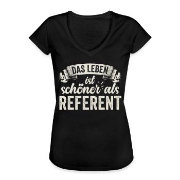 Arbeit Referent Vortrag Präsentation Kommunikation - Frauen Vintage T-Shirt - Schwarz - Vorne