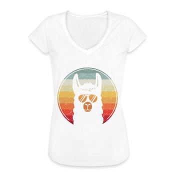 Lama Shirt Alpaga No Prob Lama Cadeau - T-shirt vintage Femme - noir - Devant - Danielle (179cm)