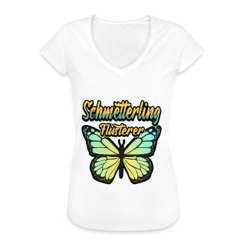 Lustig Schmetterling Flüsterer Spruch Geschenk - Frauen Vintage T-Shirt - Schwarz - Vorne